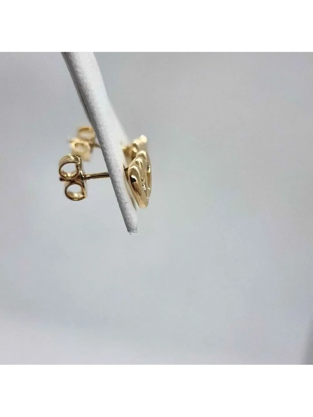 NEW   Brazilian 18k Gold Filled Double Hearts Earrings - Studs
